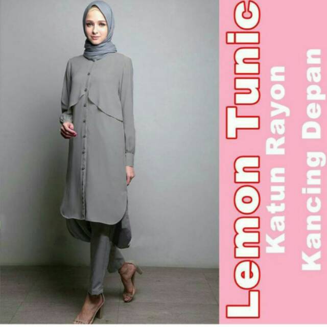 LEMON TUNIK BAHAN KATUN RAYON