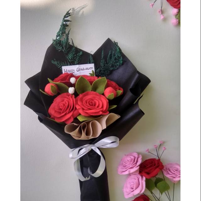 Buket Bunga Flanel Rose