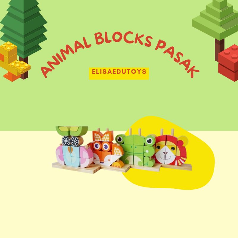 puzzle balok animal stacking cube