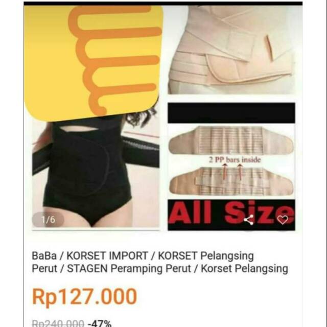 Korset pelangsing perut double strap