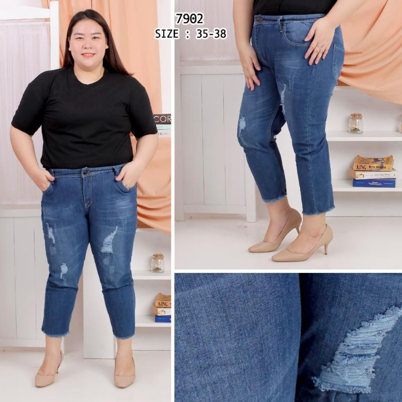 Jeans sobek jumbo 7902