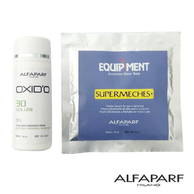 ALFAPARF SUPERMECHES + DEVELOPER SET - BLEACHING RAMBUT - BLEACH HAIR
