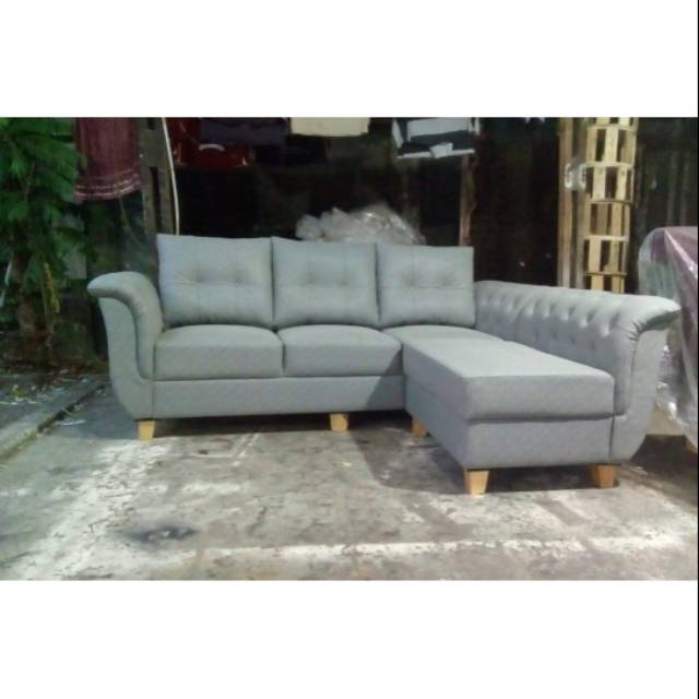 sofa L murah klasik
