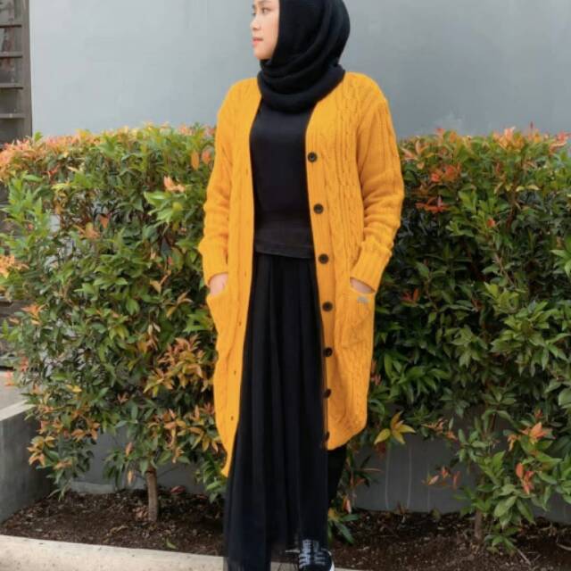 Long Cable Cardigan