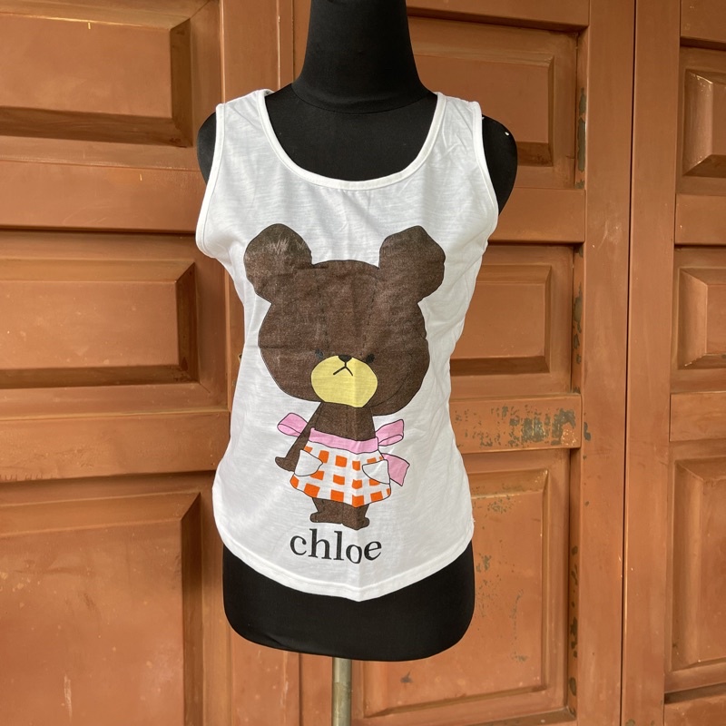 Tanktop bear putih