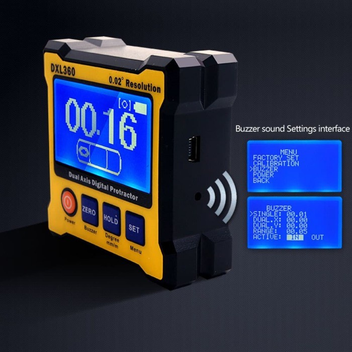 Digital Angle Protractor level box DXL360 Dual Axis 5 Side Magnetic .