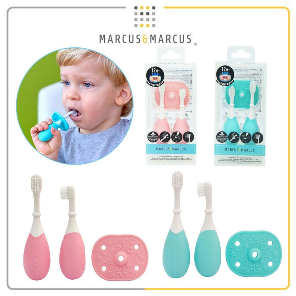 MARCUS&MARCUS 3STAGE PALM GRASP TOOTHBRUSH SET