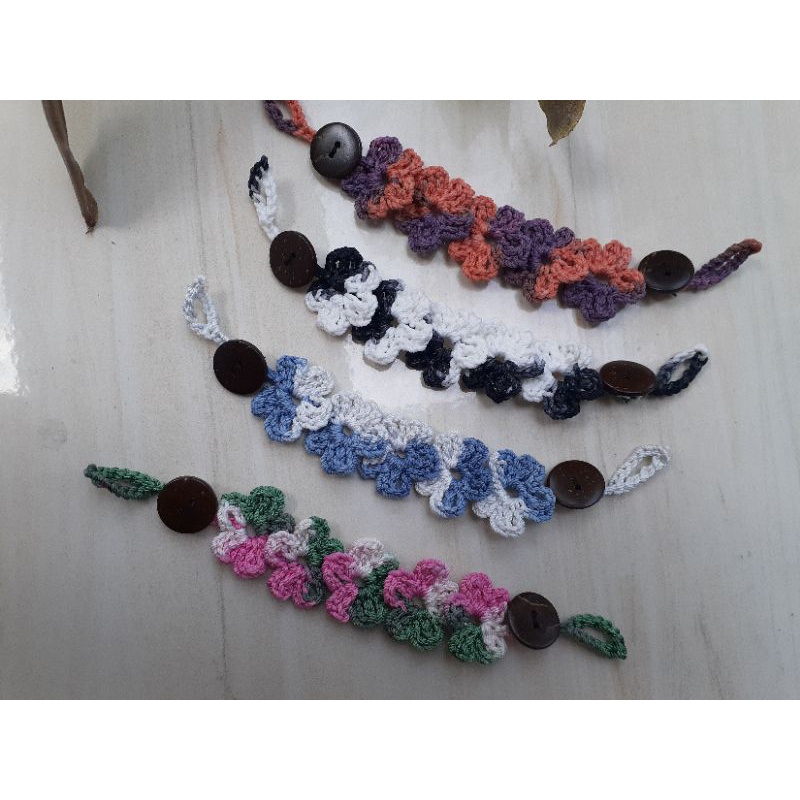 Konektor Rajut Bunga Mini Gradasi