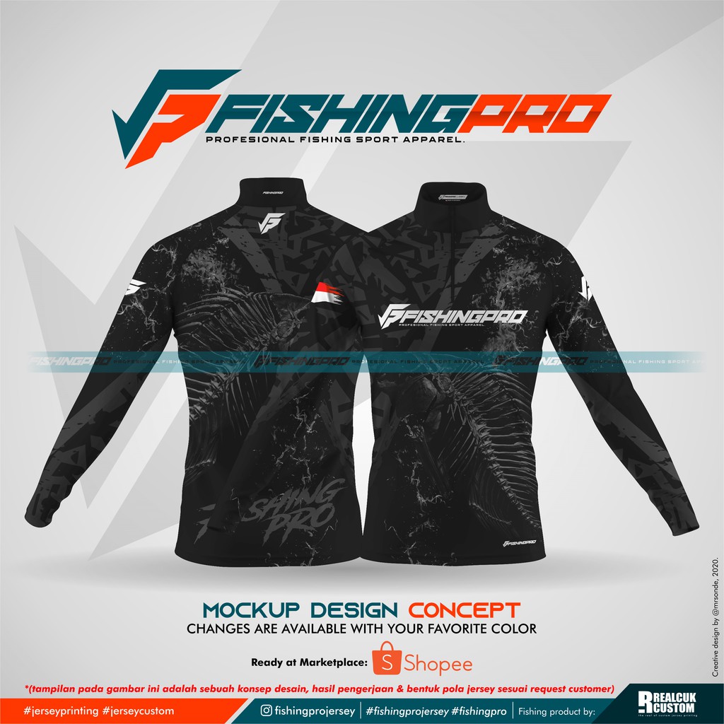 [ CUSTOM ] Jersey Mancing GHOST FISH BLACK Printing | Micro UV