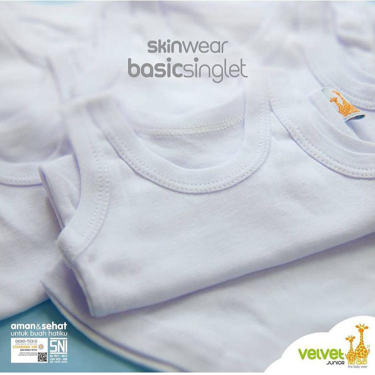 3 Pcs Velvet Junior Basic Singlet Putih