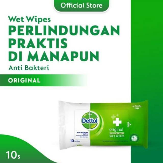 Dettol tissue basah antiseptic 10's