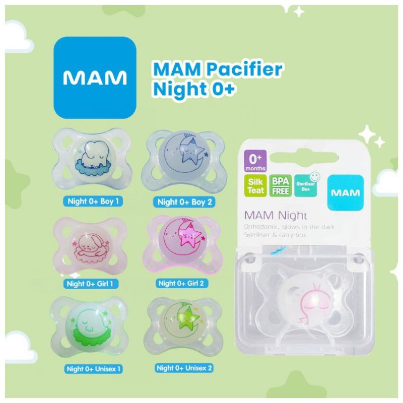 Empeng Pure Mam Pacifier Night 0+