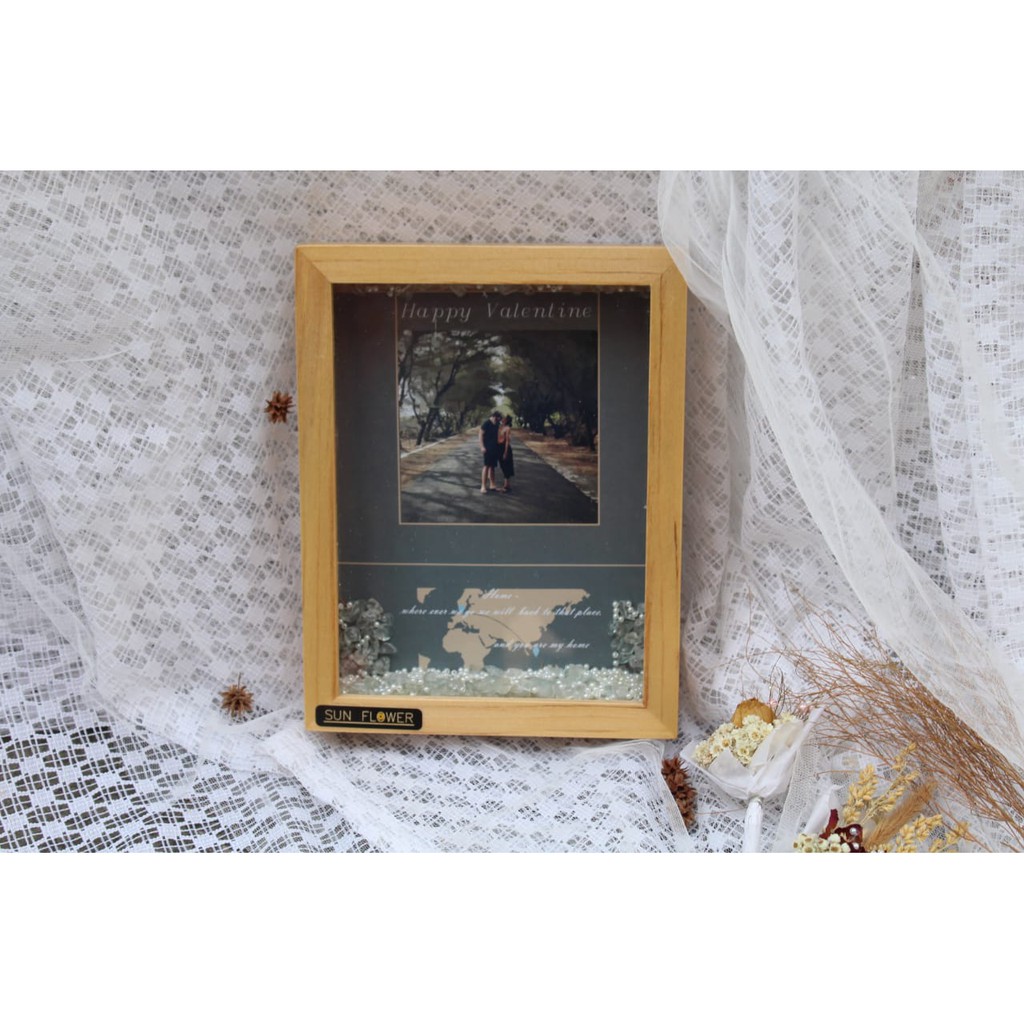 PROMO KADO Flower Frame Bunga dalam Bingkai Rustic