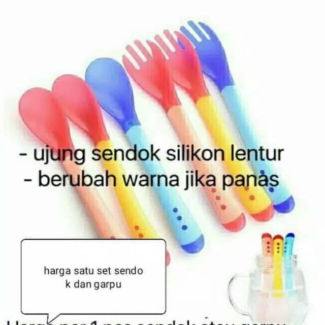 Sendok makan dan garpu bayi sensor