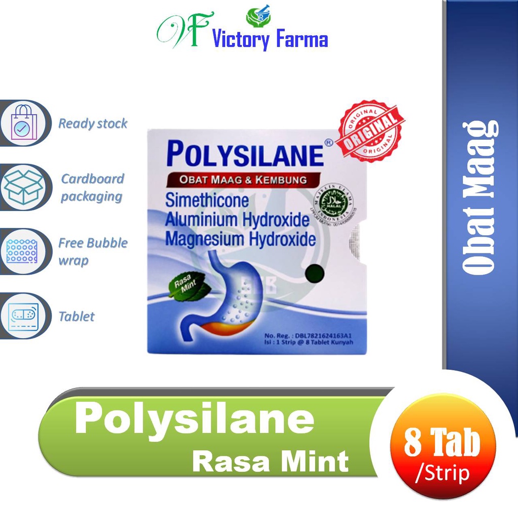 Polysilane Strip 8 Tablet / Obat Sakit Maag