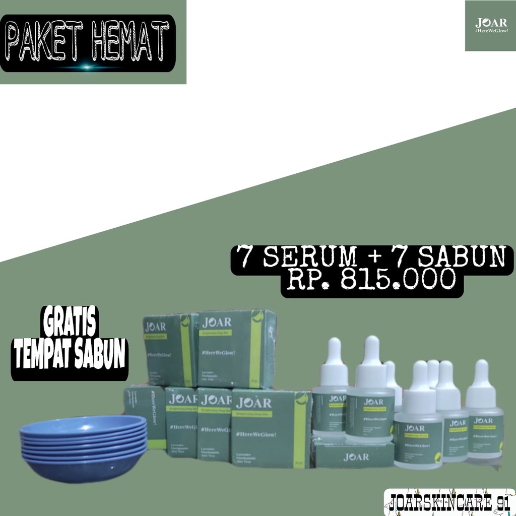Paket Basic Joarskincare Brightening Serum & Soap Bar