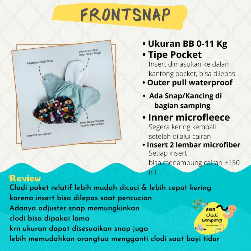 FRONTSNAP (Bb 0-11 kg) insert Microfiber Lembaran 1