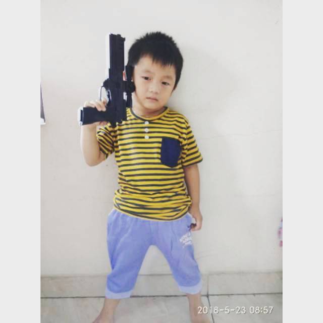 Setelan jeans salur