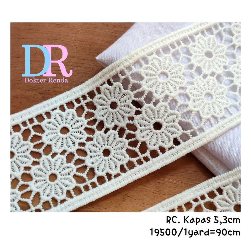 renda chamical 5,3cm broken white tengahan
