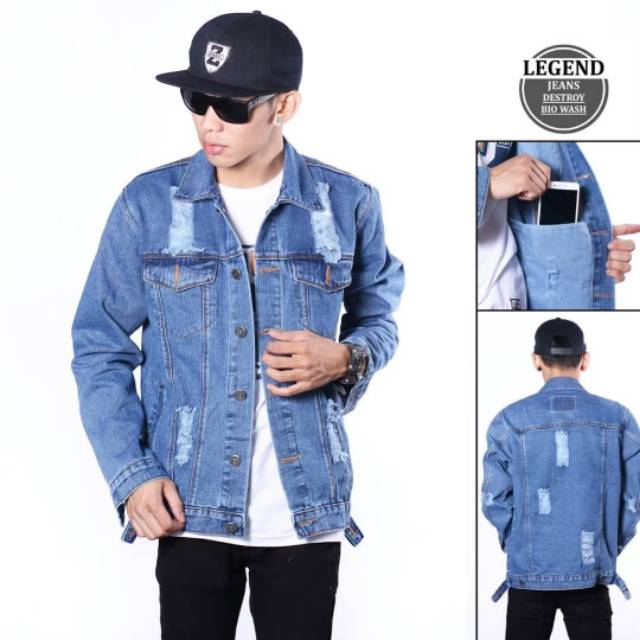 Jaket jeans sobek