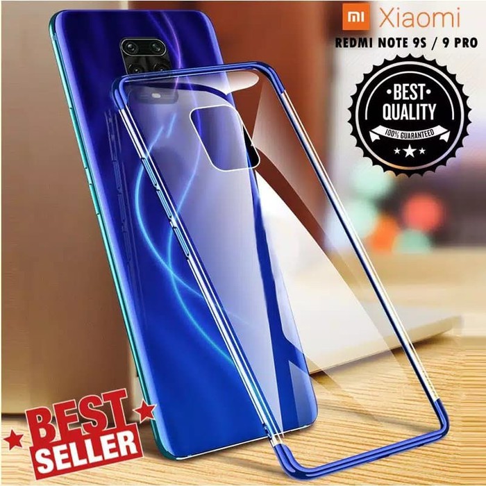 Softcase Redmi Note 9 Pro Softcase clear premium shining List chrome Case Plating Chrome
