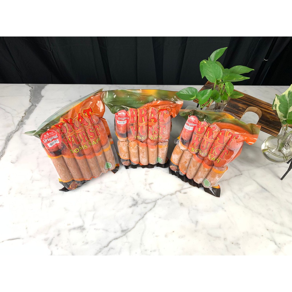 Bratwurst Sosis Sapi Original (per Dus)