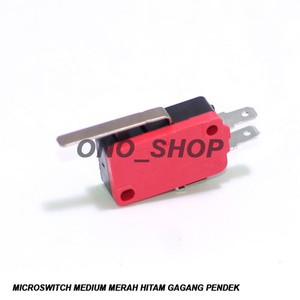 Microswitch Medium Merah Hitam Gagang Pendek