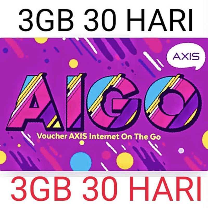 Voucher Data Axis Aigo 3gb 30Hari