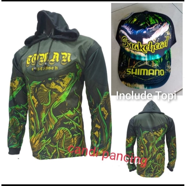 jersey mancing Shimano + Topi