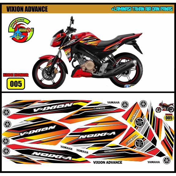 STIKER STRIPING VARIASI YAMAHA VIXION ADVANCE
