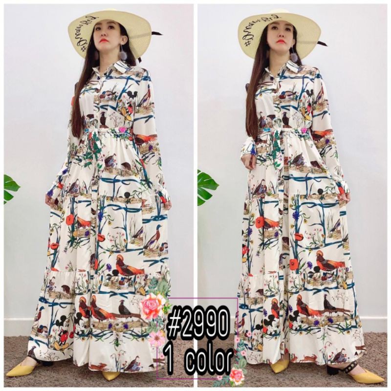READY REALPIC MAXI MICKEY CHOCO ,WHITE, ORANGE SILK IMPORT