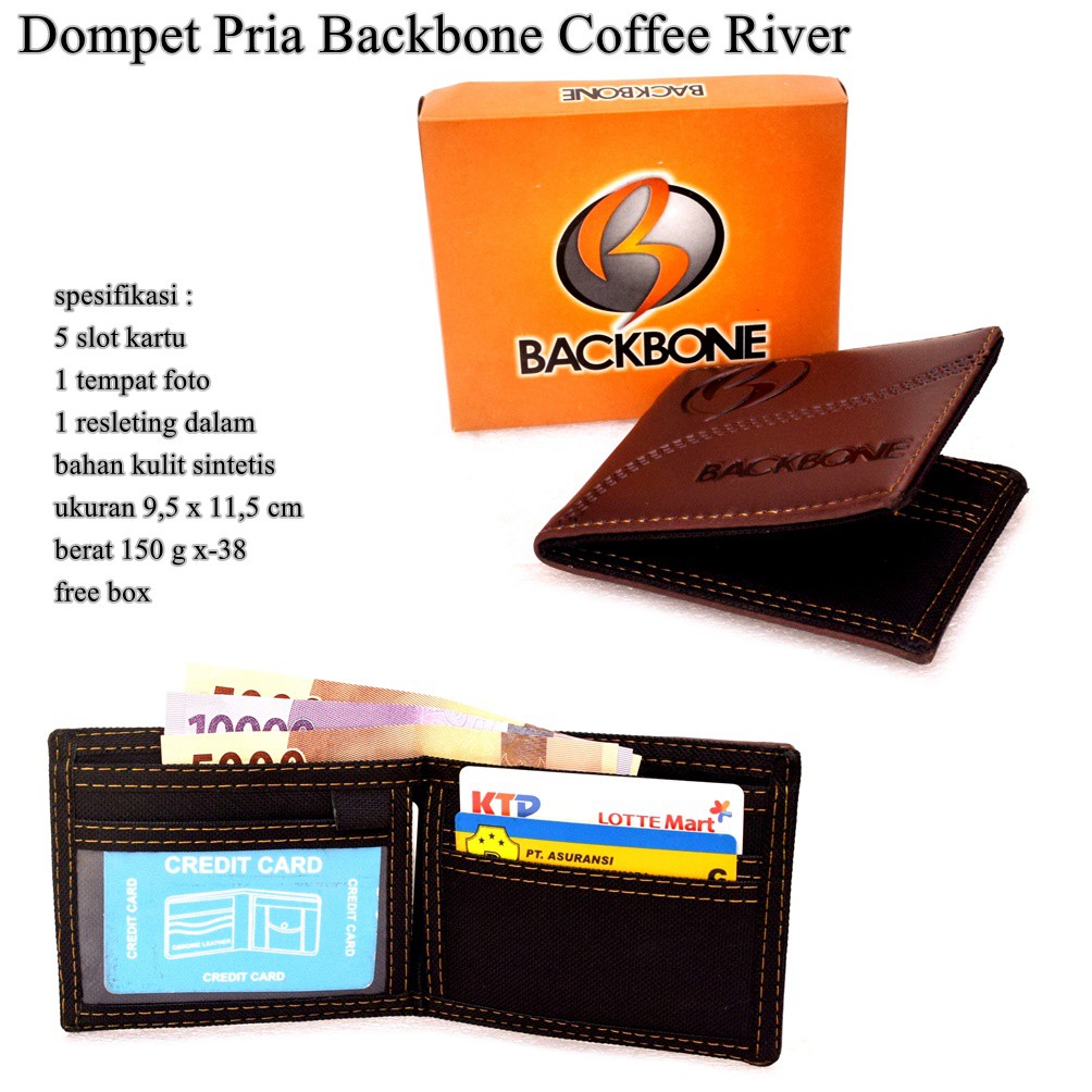 Dompet kulit Pria Backbone Coffee River