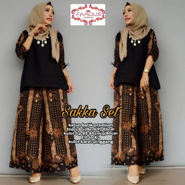 Sakka set/ setelan blouse dan kulot batik