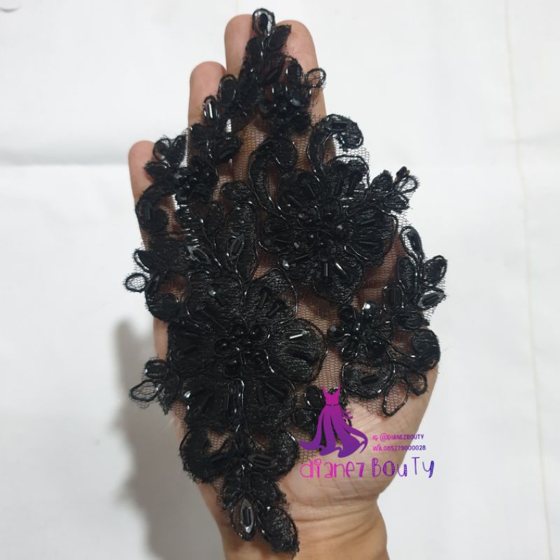 Headpiece hitam payet