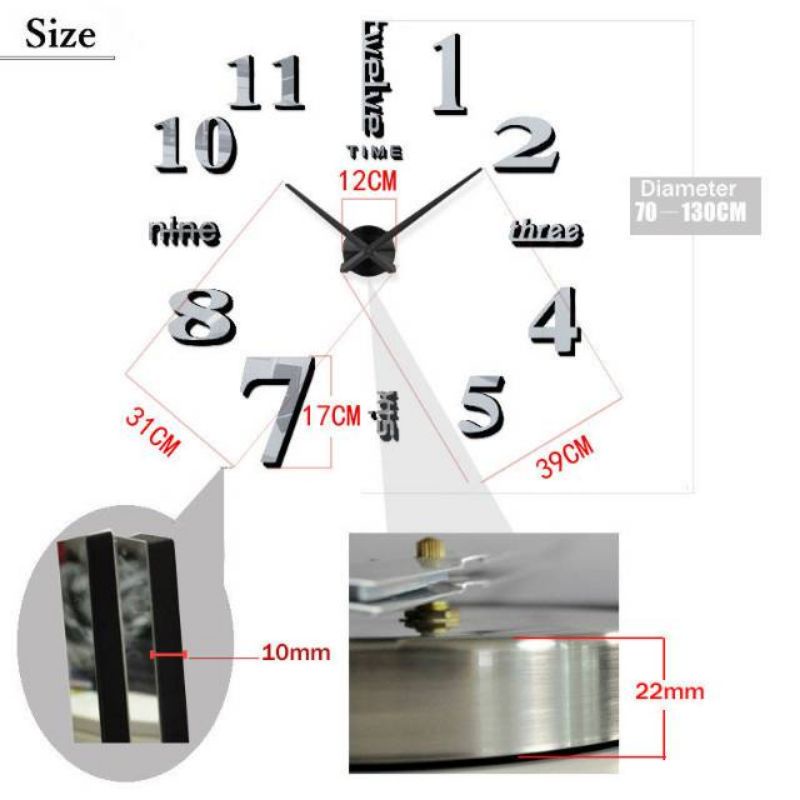 Jam dinding Raksasa 3D