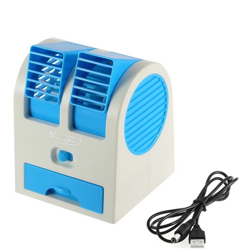 Mini Fan AC Portable Double Blower