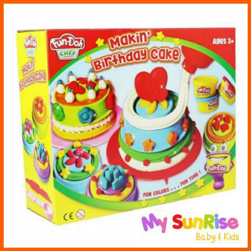 MAINAN FUN DOH MAKING BIRTHDAY CAKE