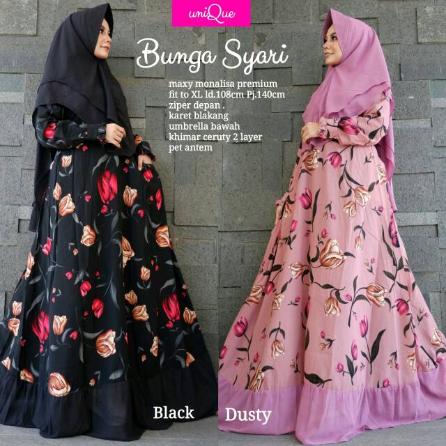 NEW MFS BUNGA SYARI UNIQUE READY BLACK