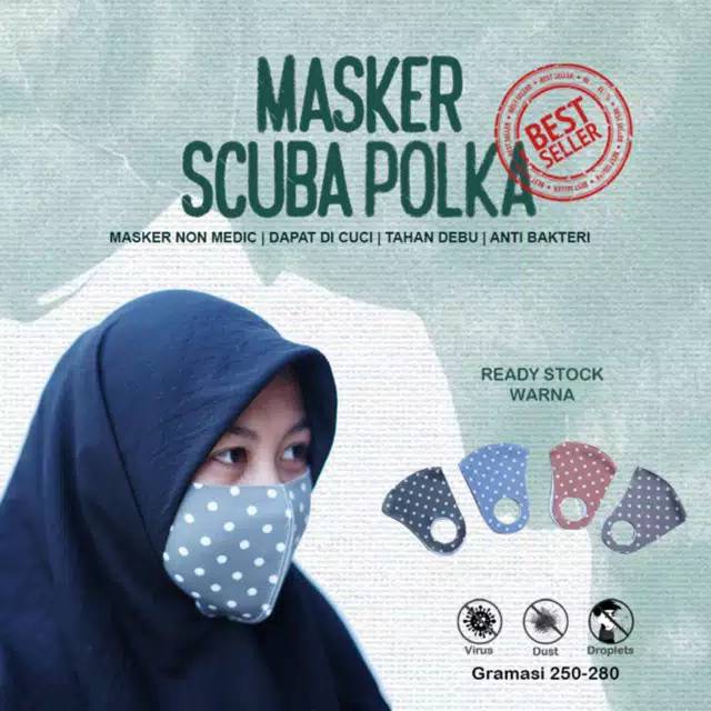 Masker scuba polkadot