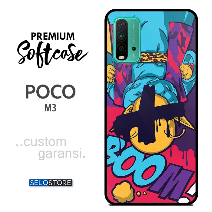 Tempered Glass Case Poco M3 Custom