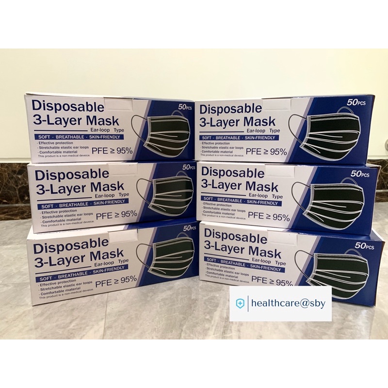Masker 3ply-Hitam