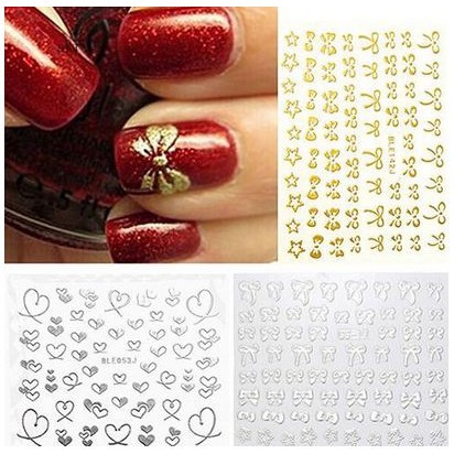 Nail Art Sticker - Bowknot Heart Pattern