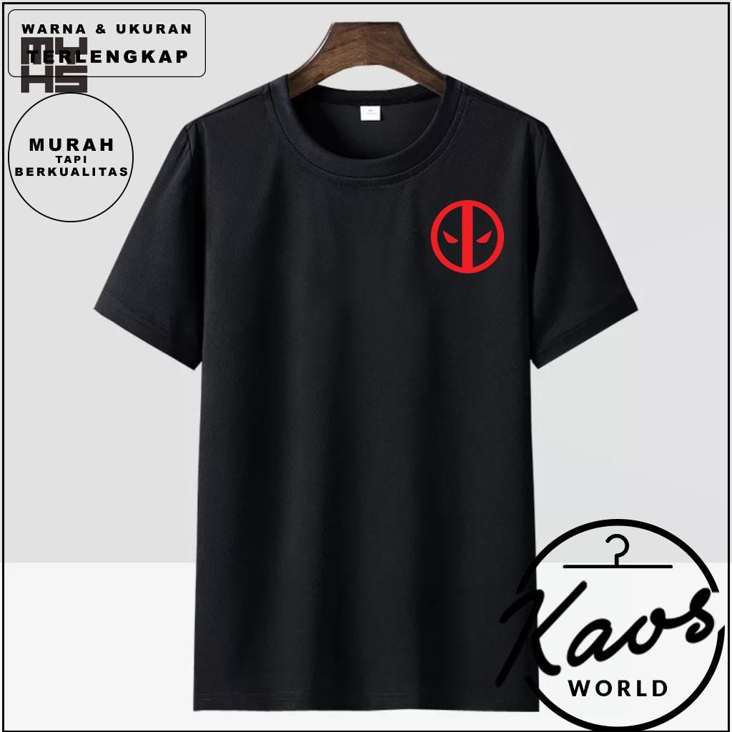 KAOS SUPERHERO DEADPOOL LOGO MERAH