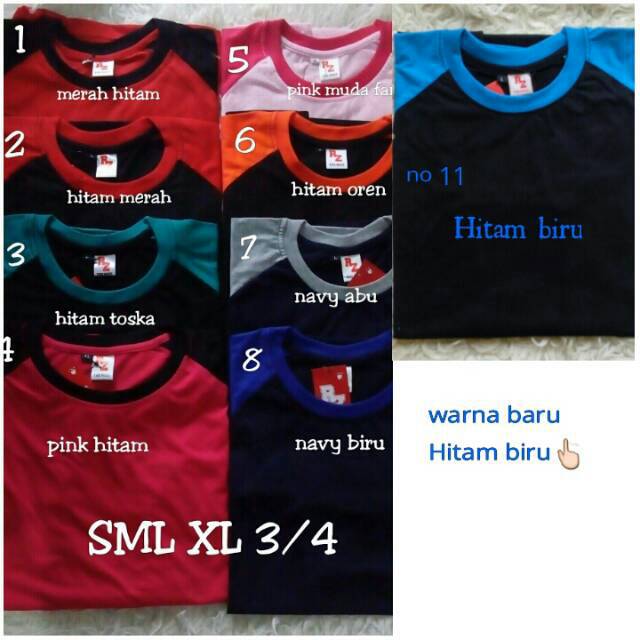 Raglan dewasa warna