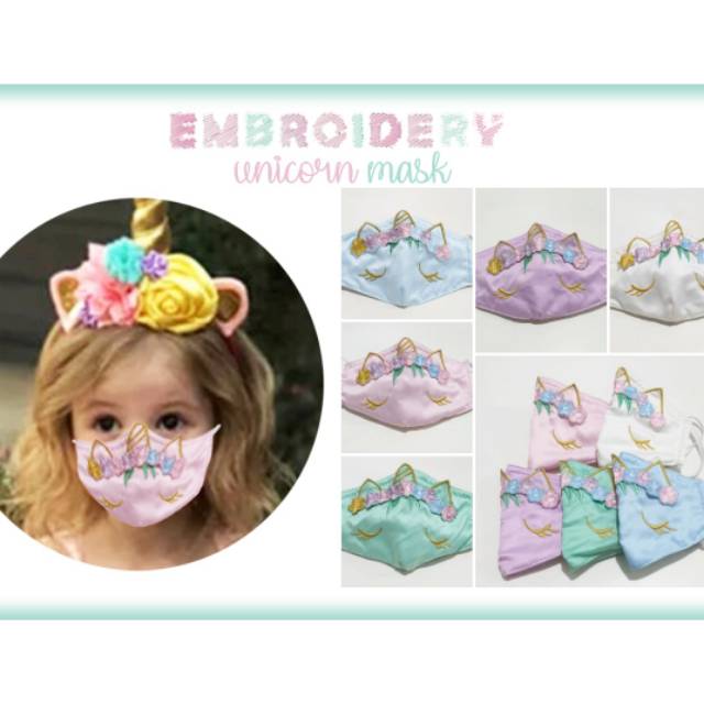 Masker unicorn bordir import