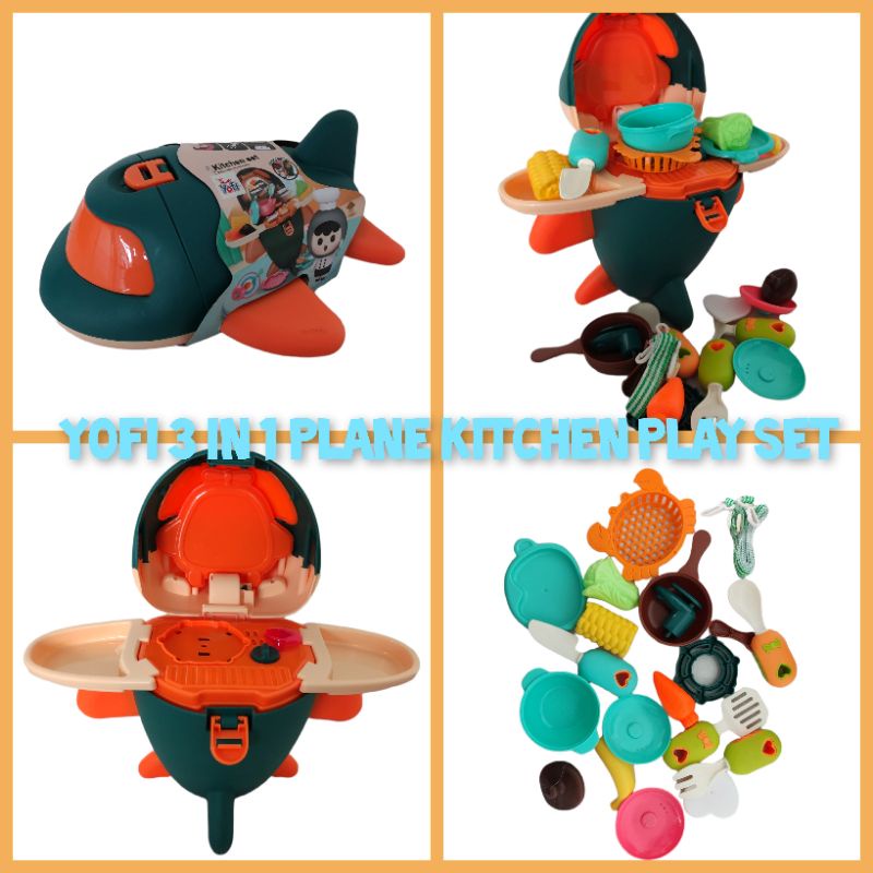 Yofi 3 in 1 Airplane Backpack Kitchen Play Set