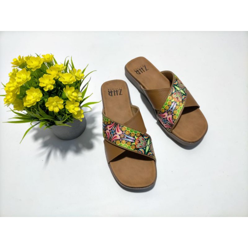 sandal etnik kulit sapi asli papirut