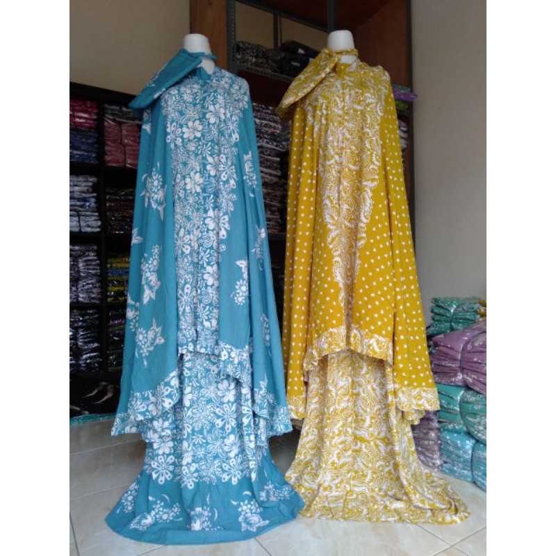 Mukena batik cap soft royon samitex
