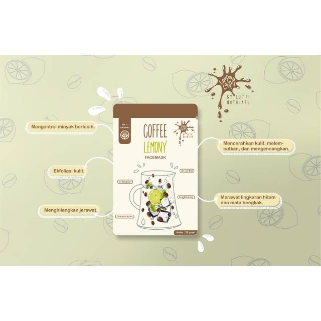 Face Mask 100% Organic ( Coffe Lemony )