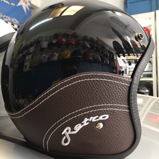 Helm Bogo Kulit - black/brown